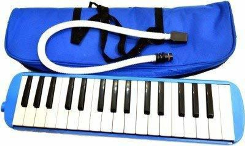 CrazyBuy Trendy Fun Attractive Premium Stylish 32 Key Melodica Air Piano Keyboard Musical Instrument Toy With Pipe And Bag (Random Color)(Blue)