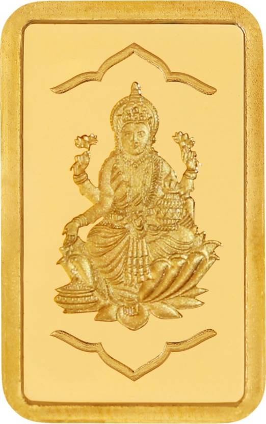 KUNDAN Yellow Gold Lakshmi Ji Coin 24 (9999) K 2 g Gold Bar