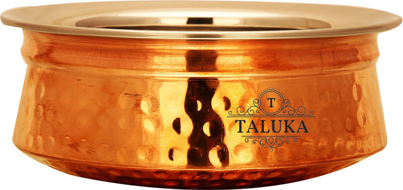 TALUKA TALUKA (4.2 x 1.5 Inches) Handmade Traditional Best Quality Copper Serving Dish Stainless Steel Platter Capacity :- 200 ML Copper Handi 1 L(Copper, Stainless Steel) - Flipkart Deal