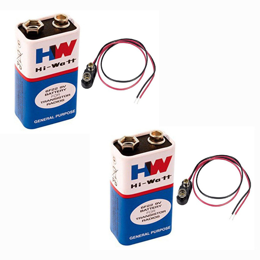 geeta enterprises 9 VOLTS HW BATTERY with Connector, HI-WATT 100% 9V Long Life  Battery(Pack of 2)
