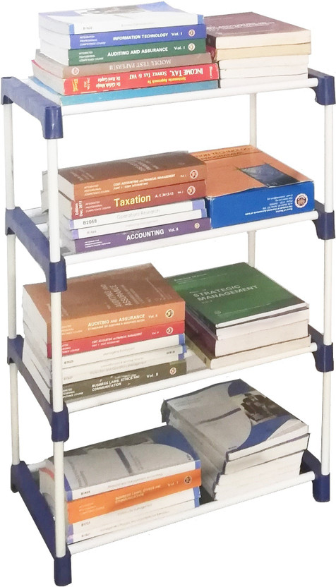 CMerchants Multi Organiser BLue-4 Book Shelf Metal Open Book Shelf(Finish Color - BLUE, DIY(Do-It-Yourself))
