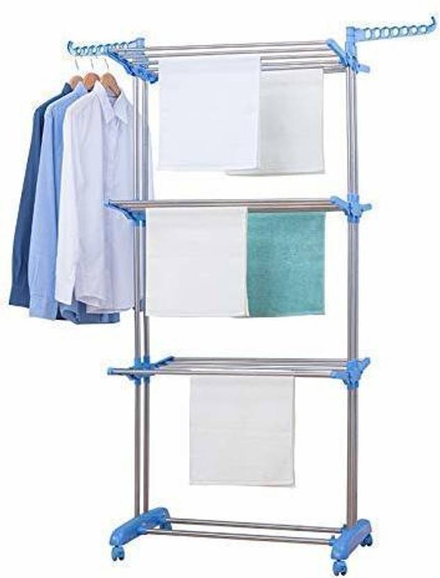Aarohi Steel Floor Cloth Dryer Stand Stainless Steel Double Pole Cloth