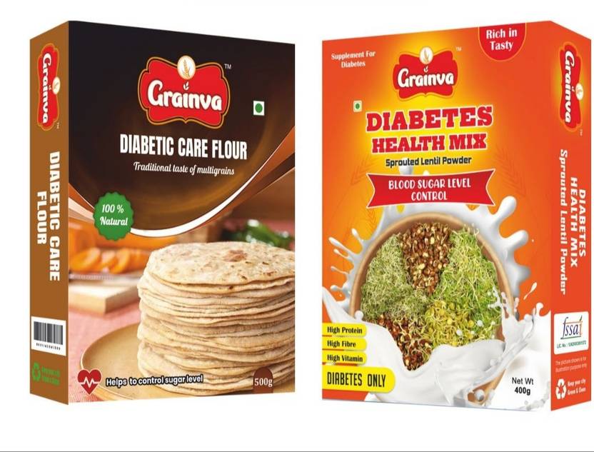 grainva Diabetic Care Flour 500 g, Diabetic Health Mix 400 g Price in