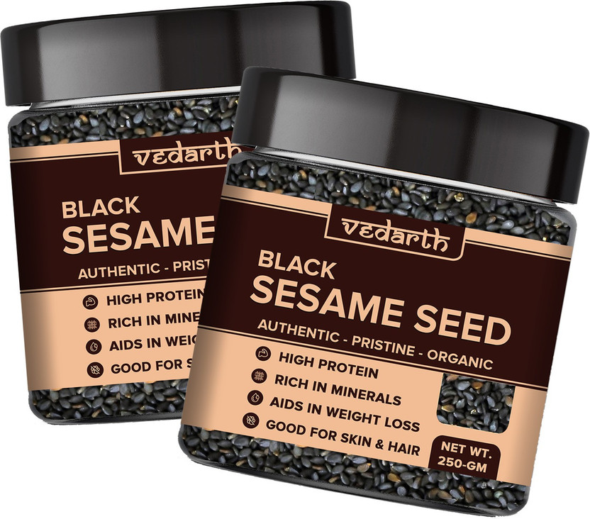 Vedarth Twin Pack of Organic Black Sesame / Kale Till Seed Healthy Super Food Black Sesame Seeds(2 x 250)