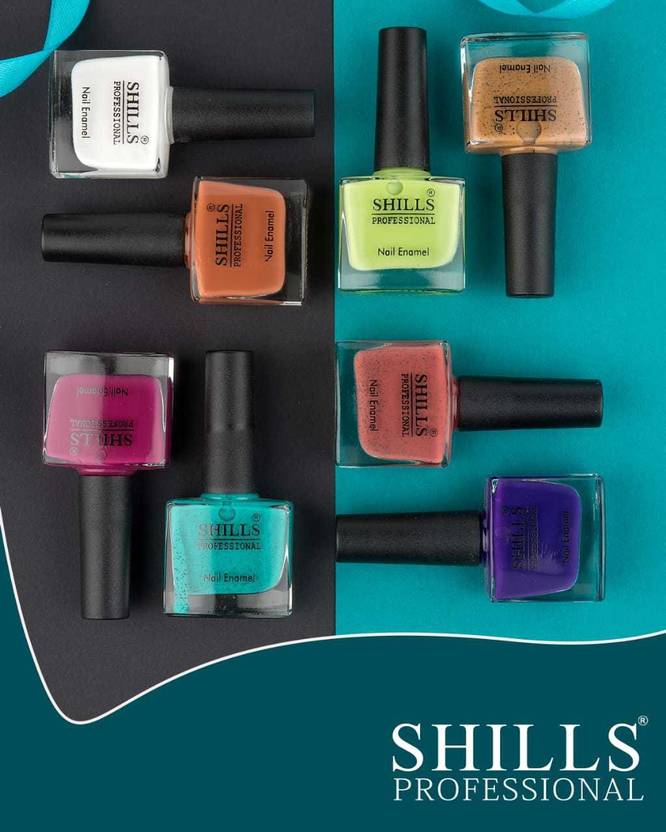Shills Professional Nail Enamel Nail Polish (Pack Of 8) Multicolor Price in India, Buy Shills