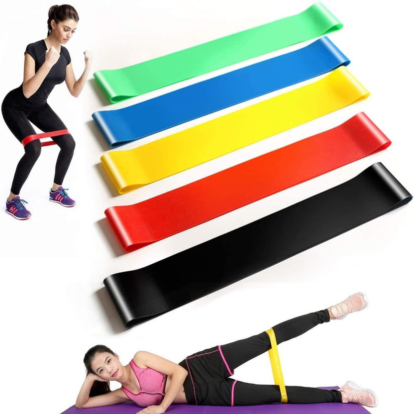 iSweven iSweven Exercise Resistance Loops Bands Workout Legs Training Band for Home, Gym Set of 5 Resistance Tube(Multicolor) - Flipkart Deal