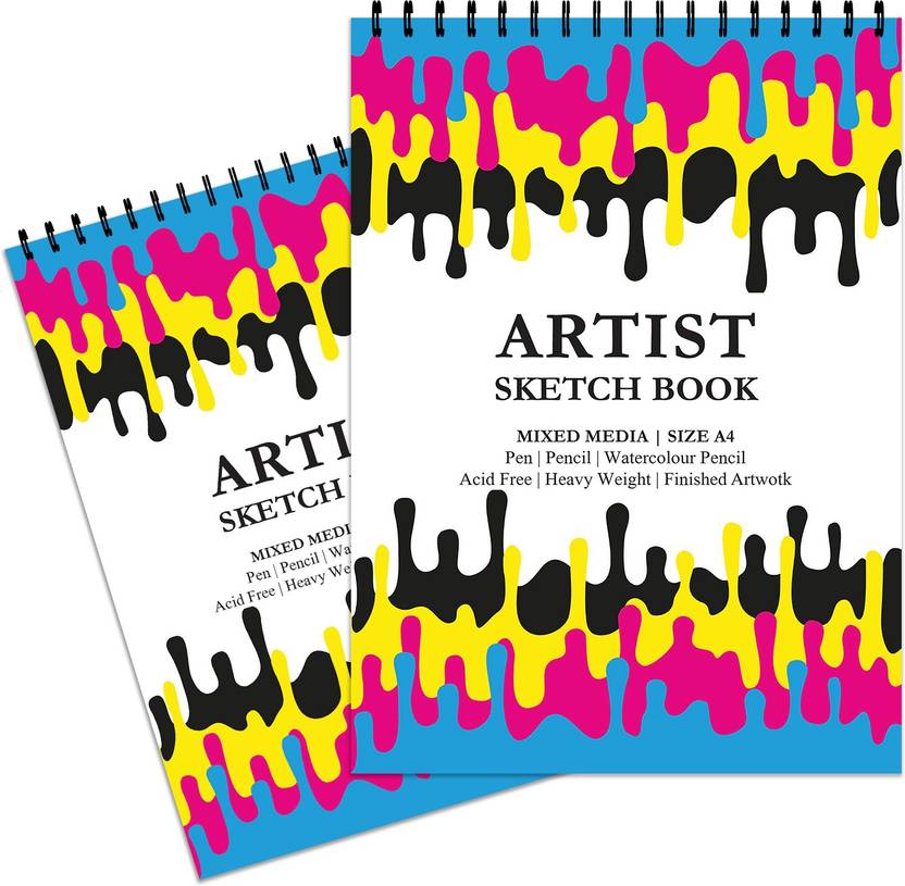 Paper Parwana Design CMYK Artist Sketch Drawing Book ( Set of 2) A4