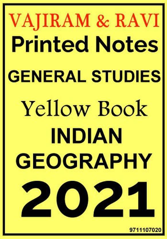 Vajiram And Ravi Printed Notes Yellow Book Indian Geography