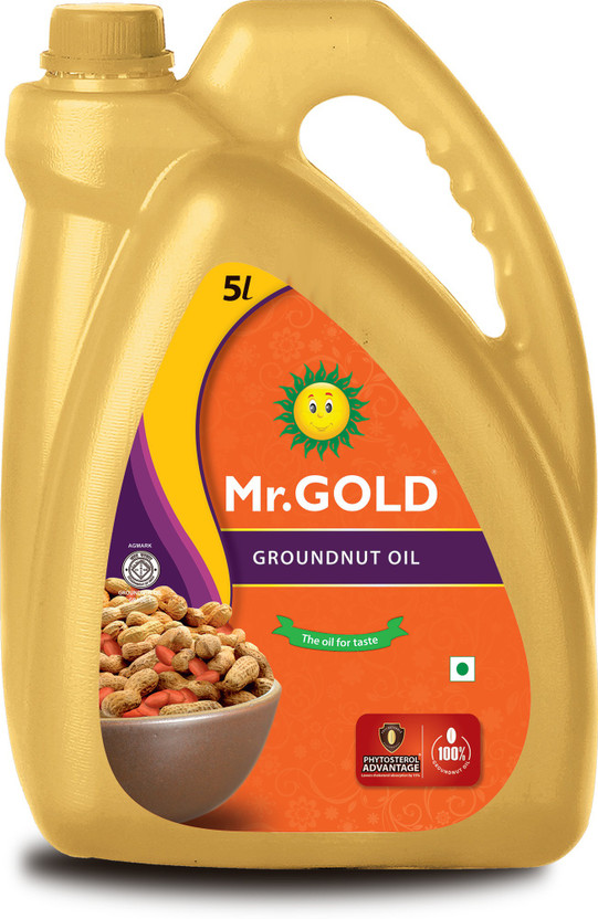 Mr. Gold Filtered Groundnut 5 Ltr Can Groundnut Oil Can(5 L)