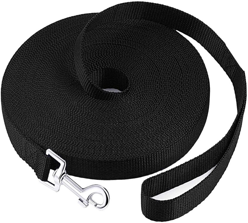 S.Blaze Dog Belt Nylon Long Leash Dog Training Black 3M/10 Feet Lengthy Dog Leash(Medium, Black)