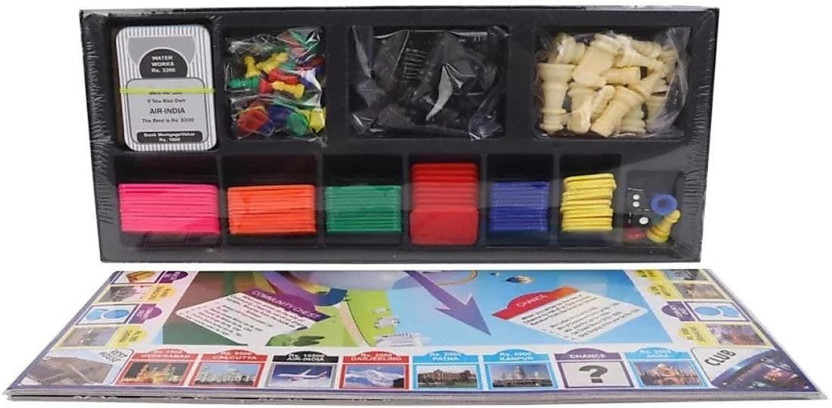 ARNIYAVALA 2 in 1 Business and Chess Deluxe Board Game with Biscuit Coins Inside to Develop Concentration and Brain Skills Party & Fun Board Game