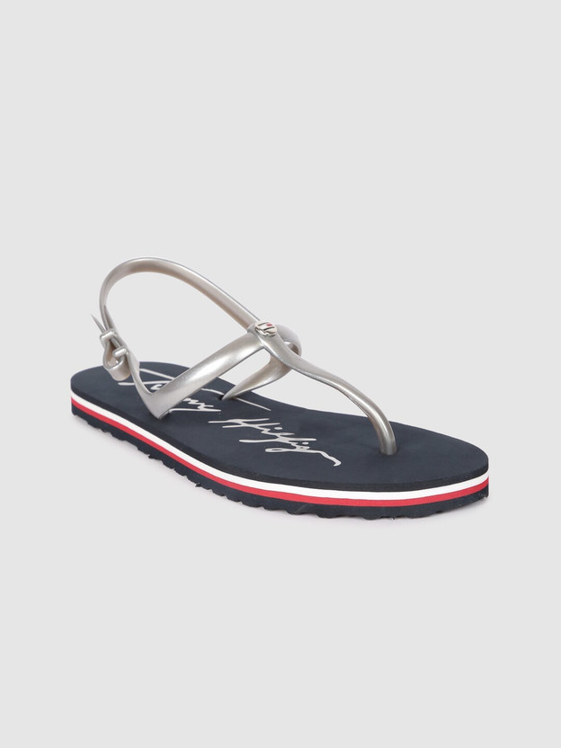 tommy hilfiger silver sandals