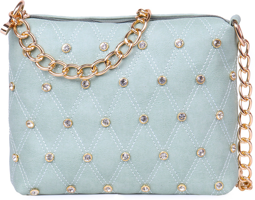 AIZAH Green Sling Bag Chain Handle 