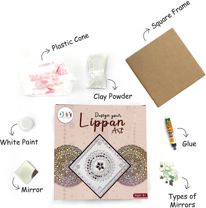 DIY Creatives DIY Lippan Art Kit Clay Powder, White