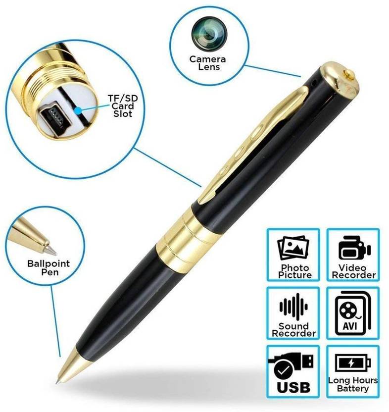 TECHNOVIEW Spy Pen Camera 32GB Supportable Mini Hidden Camera with