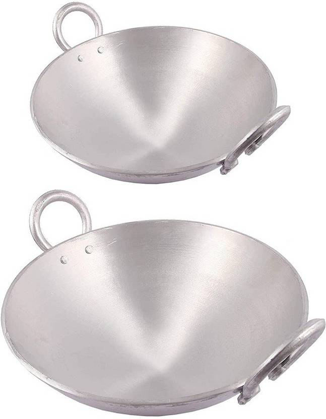 Redific Aluminium Kadhai Kadai with Handle for Kitchen Deep Frying