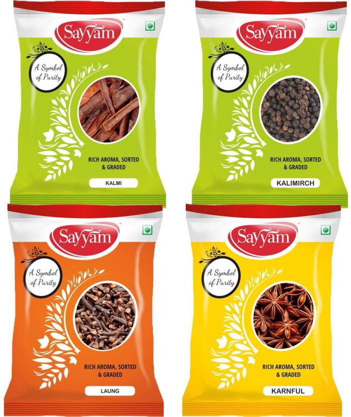 Sayyam Whole spices Combo Pack of 4|Kalmi-50gm|Kalimirch-50gm | Laung ...