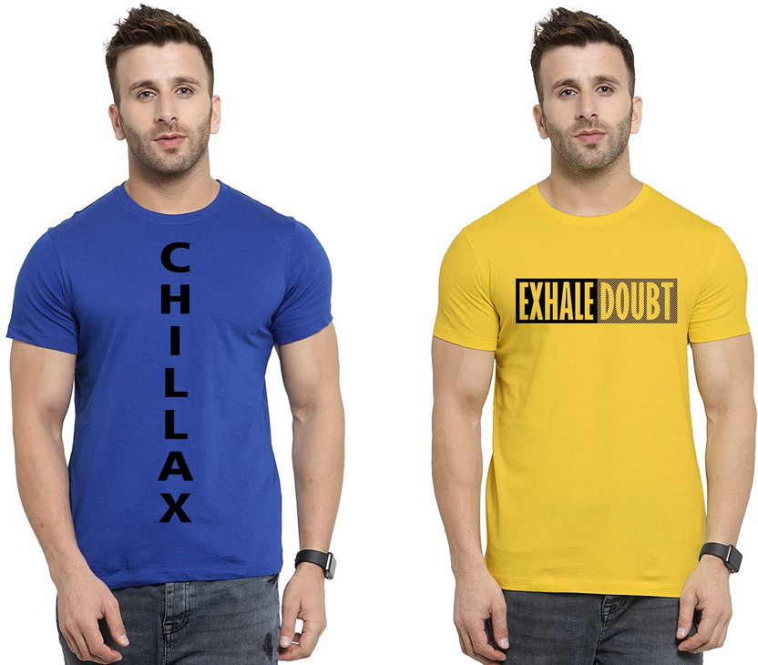blue yellow graphic tee