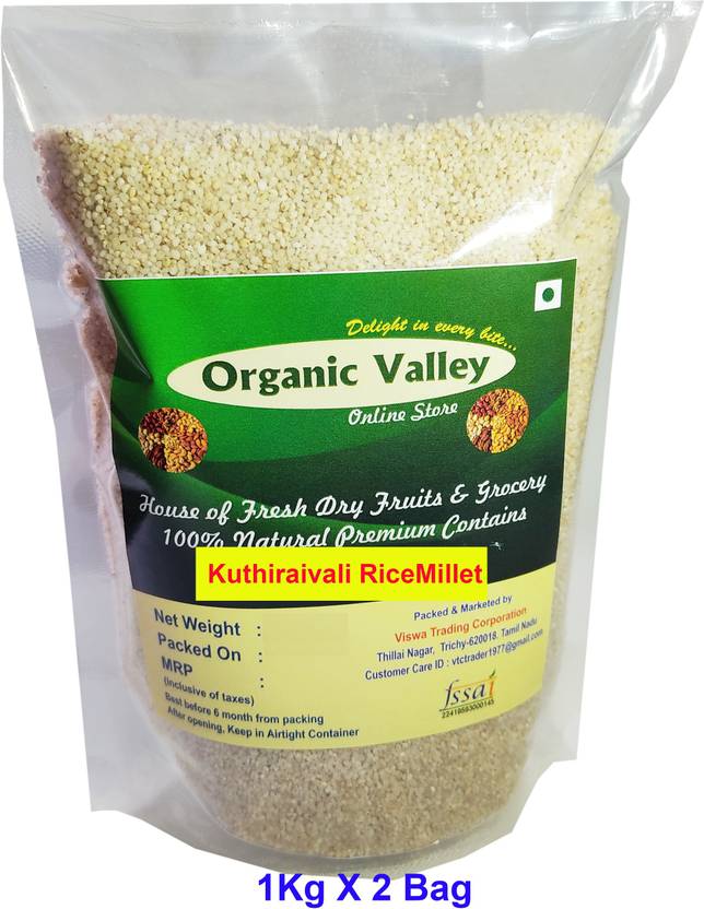 Organic Valley Kuthiraivali Millet Rice Boiled (Traditional Rice 2KG