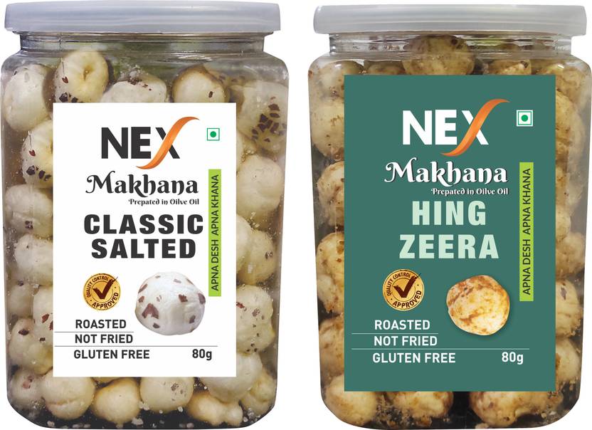 NEX DRY FRUITS NEX Roasted Classic Salted & Hing Zeera Makhana Fox Nuts