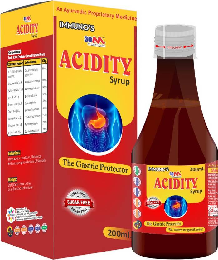 30M Ayurvedic Acidity Medicine Syrup (1 x 200 ml) for Hyperacidity, Indigestion, Gas, Flatulence