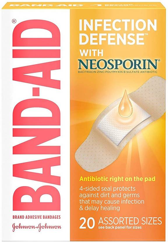 BANDAID Bandages with Neosporin Antibiotic Ointment Sizes 20 Count
