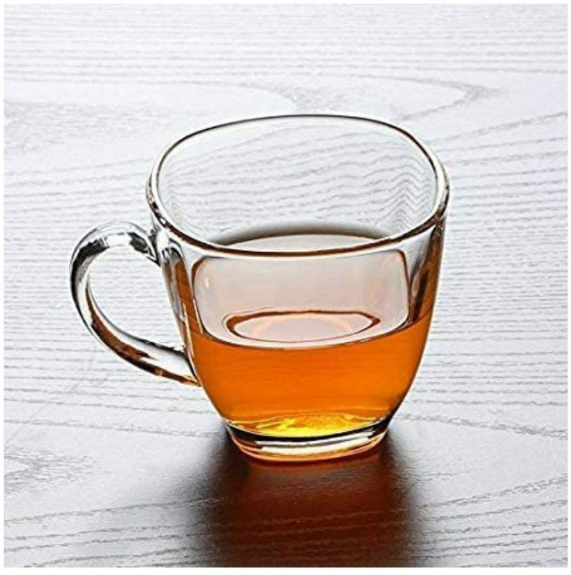 WHOLESALE BAY Pack of 6 Glass Transparent Glass Cup Tea & Coffee(Clear, Cup Set)