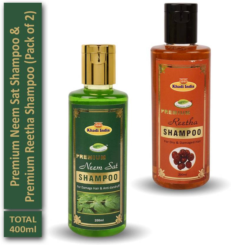 khadi natural herbal Premium Neem Sat Shampoo Premium Reetha Shampoo