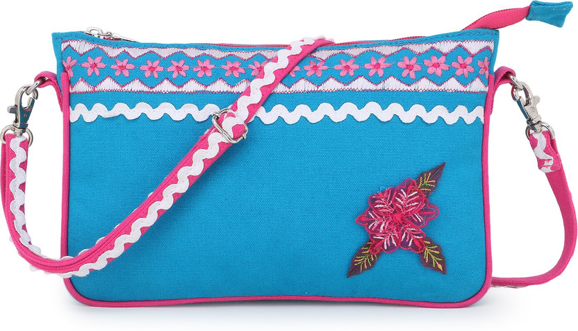 Blue and pink purse clearance
