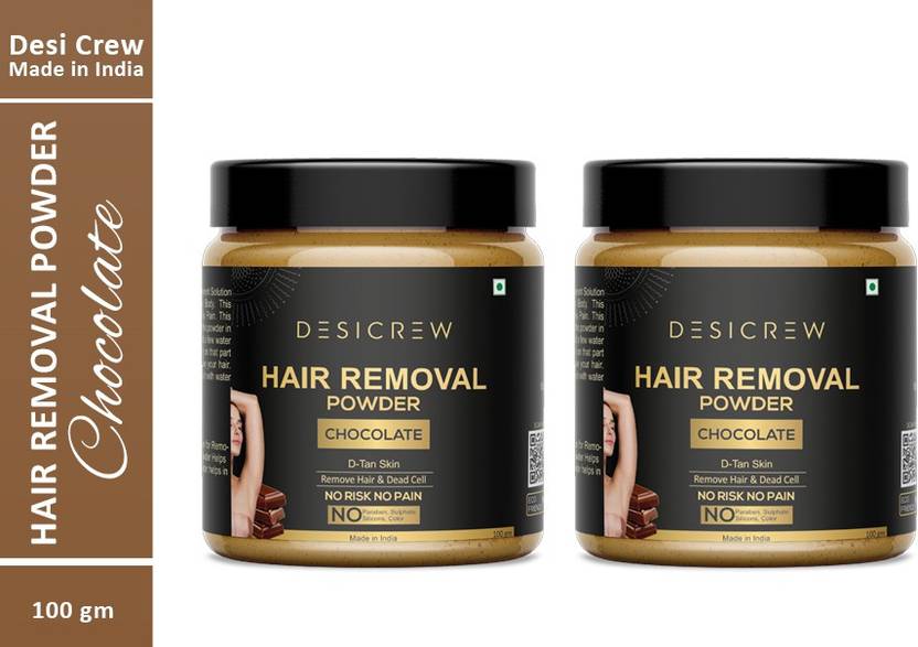 Desi Crew 100 Pure Hair Removal Powder (Chocolate Fragrance ) For