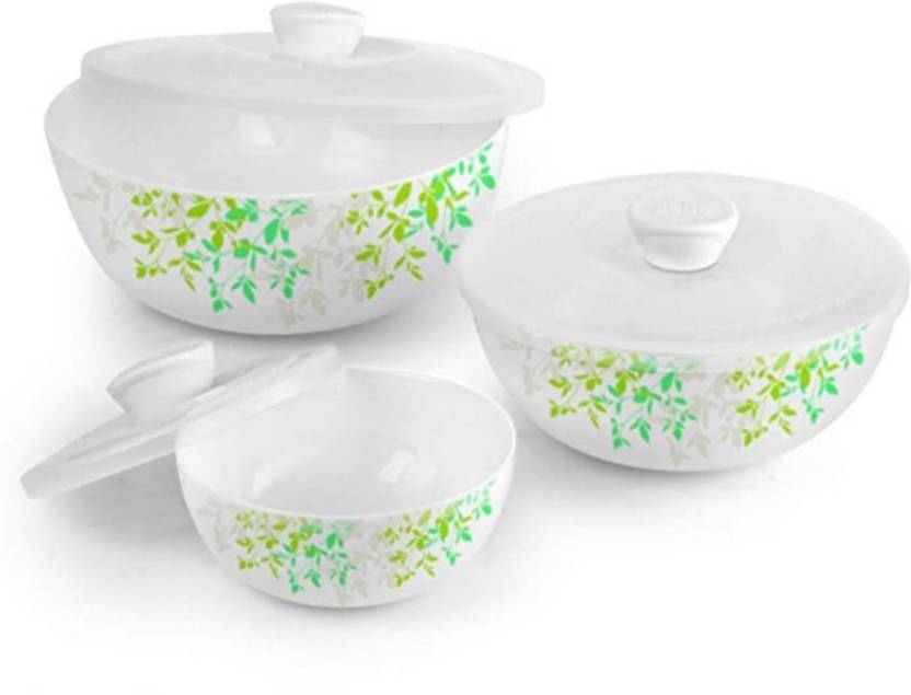 MDNSHO Cello opalware mixing bowl 3 pcs with lid Opalware Serving Bowl