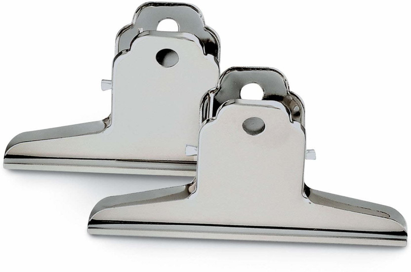 Gold Leaf Extra Large Bulldog Clips Silver Metal Easel Clips Paper Clamps Holder for Drawing Board Clipboard Large Bulldog metal clip(Set of 6, Silver)