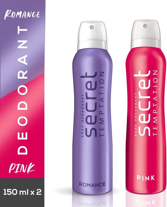 Secret Temptation Romance and Pink Deodorant Combo Deodorant Spray  -  For Women(300 ml, Pack of 2)
