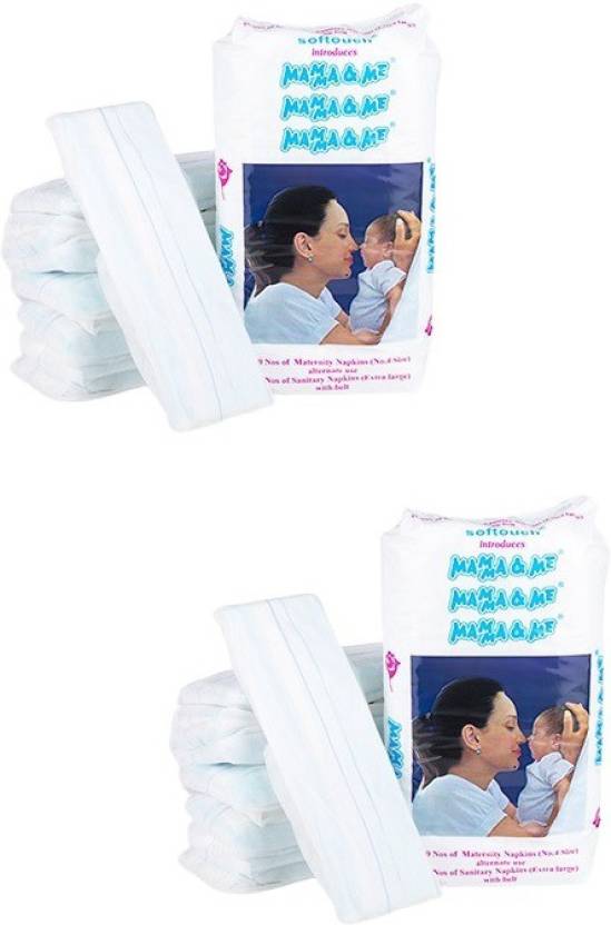 MAMMA &amp; ME Maternity Napkins / Sanitary Napkins with Belt (PAD SIZE: N