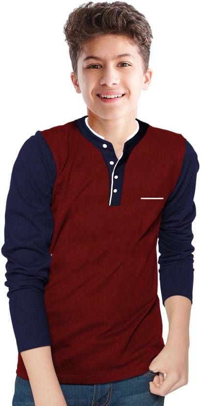 BLIVE Boys Colorblock Cotton Blend T Shirt  (Multicolor, Pack of 1)