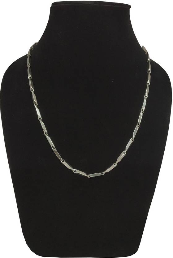 Utkarsh Silver Color High Quality Metal 50 Cm Long Fashion Artificial Imitation Latest Stylish Rice Shape Stainless Steel Necklace Chain For Men Boys Boyfriend Stainless Steel Chain Price In India Buy