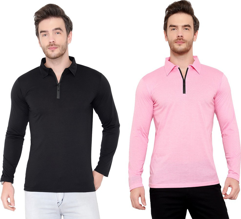 Mens black and pink polo shirts Clearance