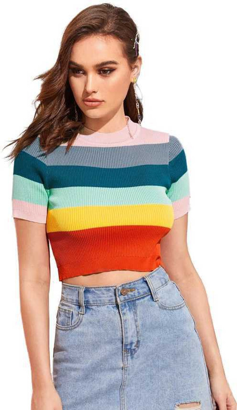 rainbow crop top in flipkart
