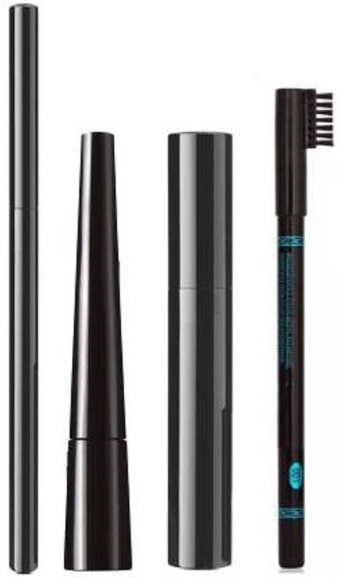 TheTopNotch Liqued EyeLiner + Hypercurl Mascara + Colossal Kajal + Eyebrow Pencil(4 Items in the set)