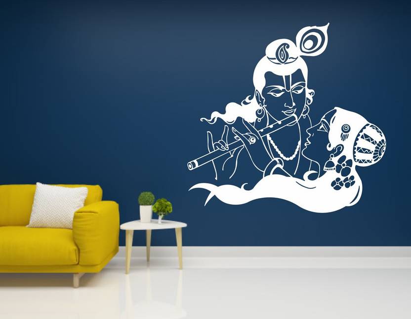 Maa Art World 60 cm Radha krishna Wall Sticker Beautiful radha krishna