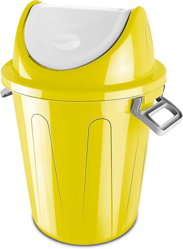 MILTON Star Swing Bin, 30 Litres, Yellow Plastic Dustbin Price in India