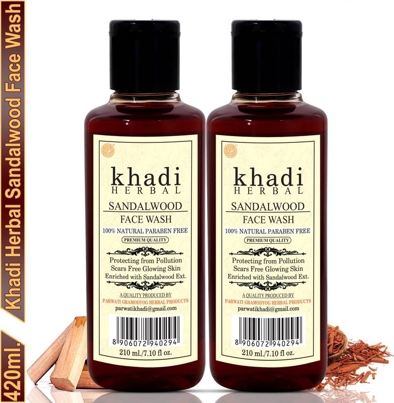 Khadi Herbal Sandalwood Face wash/Chandan For Radiance And Glow (Pack