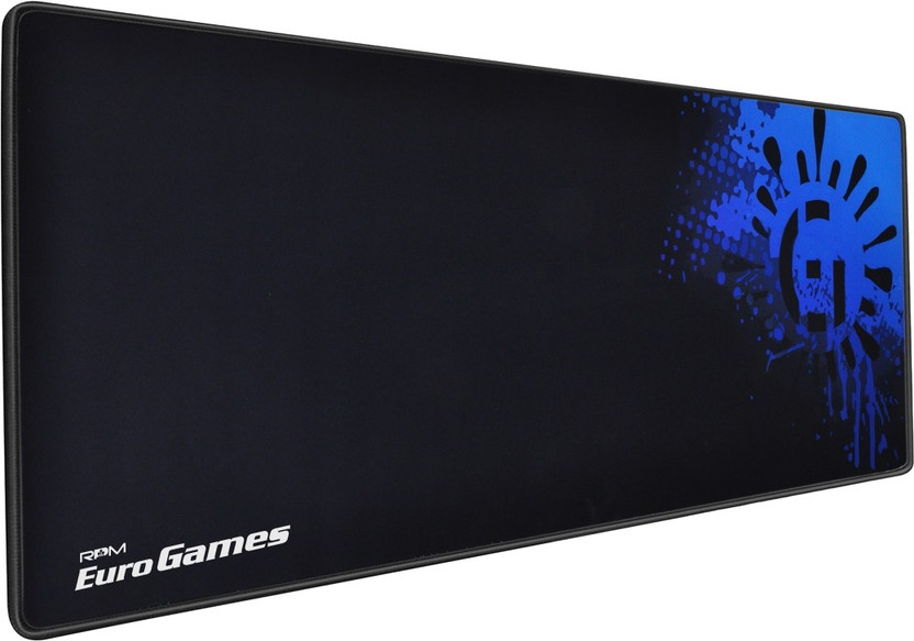 RPM Euro Games Gaming Mouse Pad 800 x 300 x 3 MM with Stitched Edges, Premium-Textured Mouse Mat, Non-Slip, Water Resistant Rubber Base Non Slip Base Mousepad(Black&Blue)