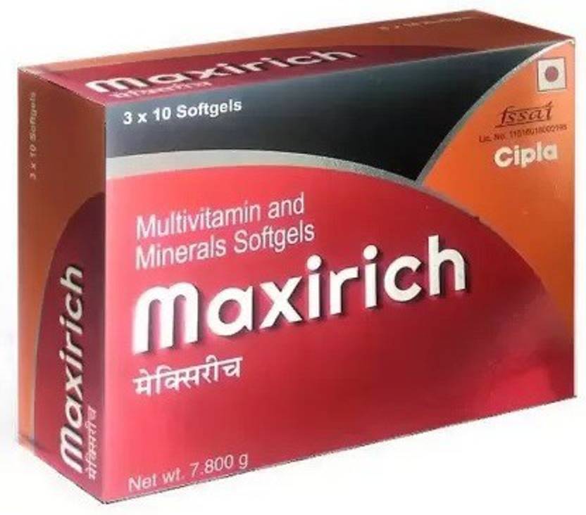 Cipla MAXIRICH MULTIVITAMIN CAPSULES 30 CAPS Price in India Buy Cipla