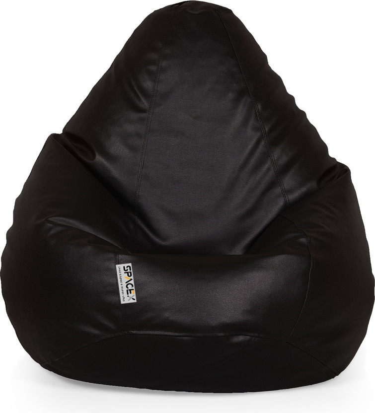 SPACEX Jumbo Elega For All Age Group Teardrop Bean Bag  With Bean Filling(Black)