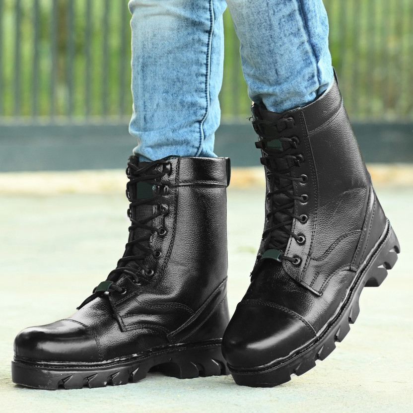 HYKEN LEATHER COMBAT ARMY BOOT SHOES