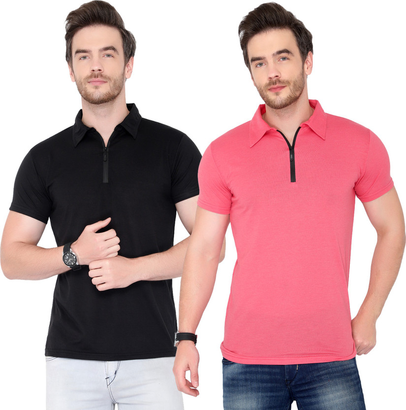 Mens black and pink polo shirts Clearance