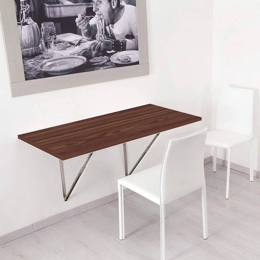 compal study table Solid Wood Study Table(Wall Mounted, Finish Color - Wallnut, Pre-assembled)