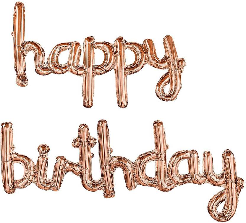 Flipkart.com | RTB Enterprises Solid Rose Gold Happy Birthday Cursive ...