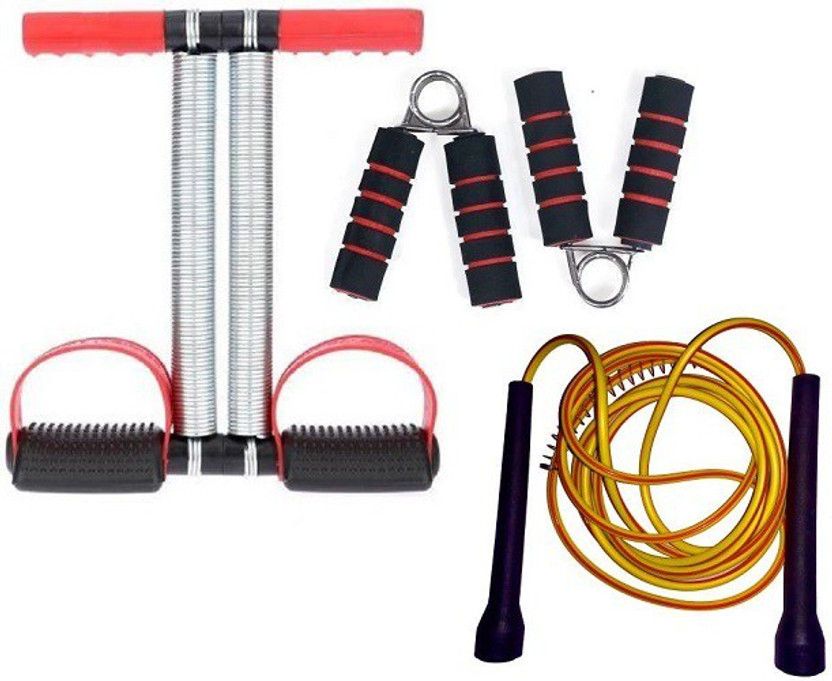 PRODEALS HOME GYM WORKOUT SET OF DOUBLE SPRING TUMMY TRIMMER WITH FOAM HAND GRIPPER AND PENCIL ROPE Fitness Accessory Kit Kit